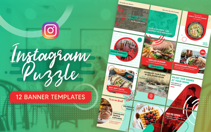 Puzzle di cibo e ristorante su Instagram