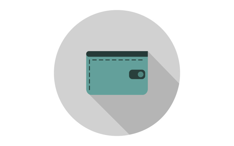 Plånbok på bakgrund och färgad i vektor