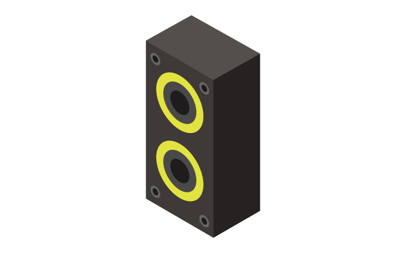 Woofer isométrico vetorial colorido em um fundo branco