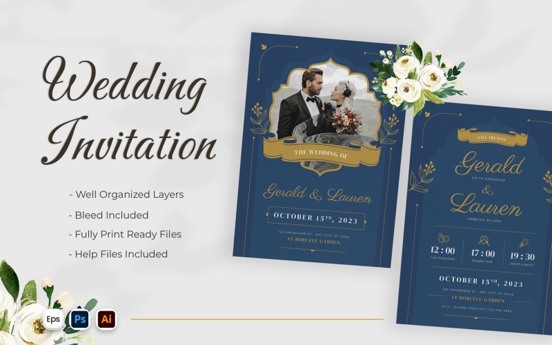 Invitation de mariage classique exclusive