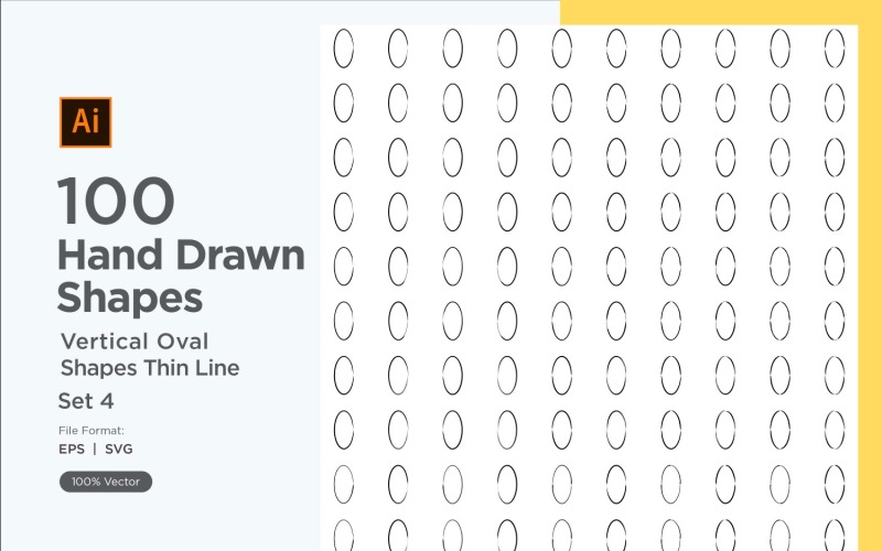 Függőleges ovális forma vékony vonal 100_Set V 4