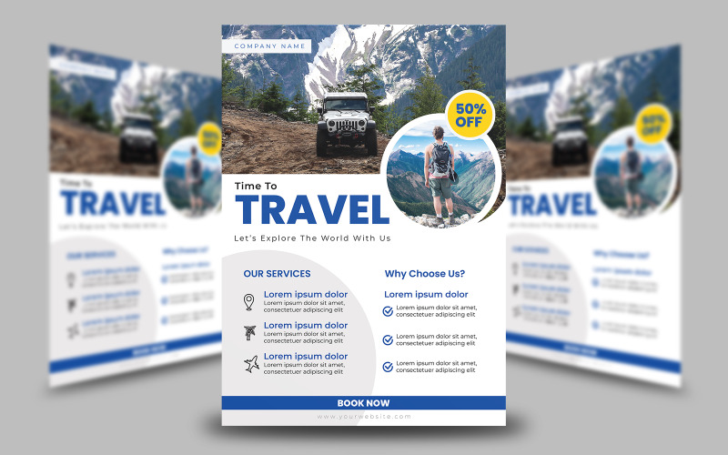 Time To Travel Flyer Template 3 #343197 - TemplateMonster