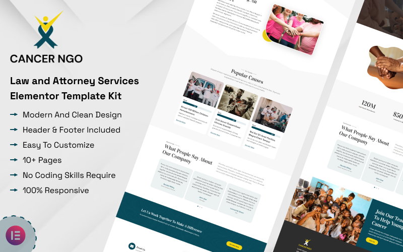 Cancer NGO - Kit de modèles d'élément à but non lucratif et caritatif