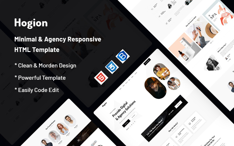 Hogion – Minimal & Modelo de Site de Agência