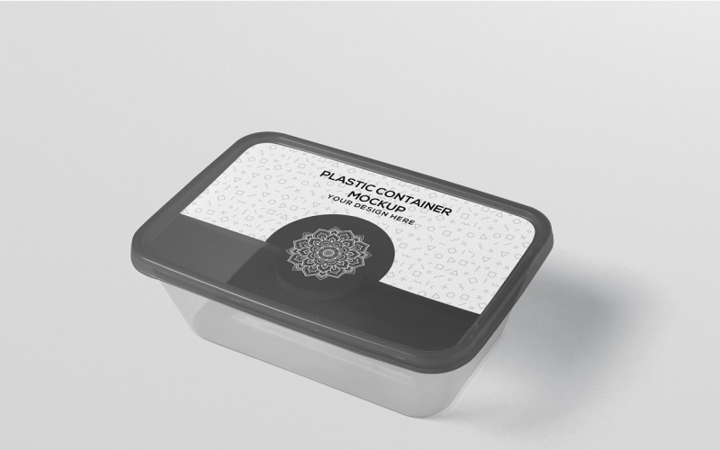Mockup di contenitore di plastica rettangolare