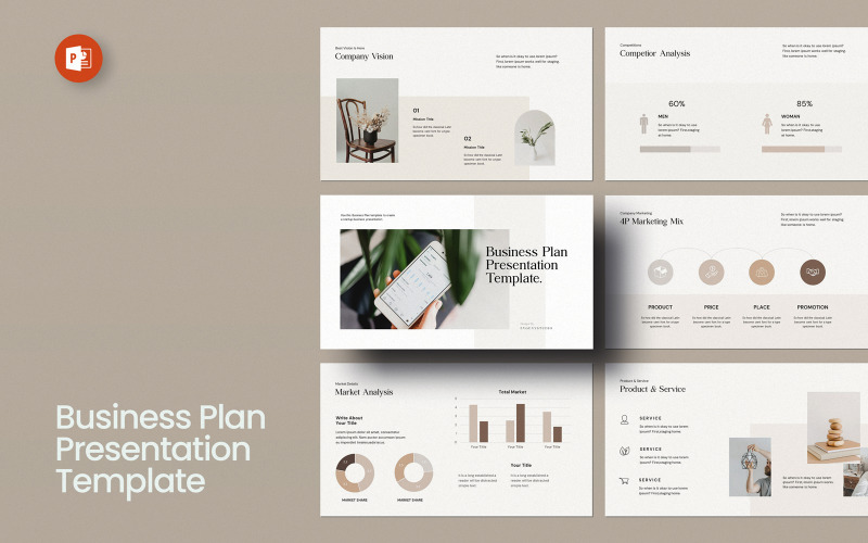 Modello di presentazione di PowerPoint per il layout del piano aziendale