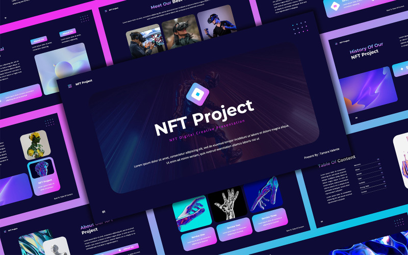 Projet NFT - Modèle de diapositives Google de création numérique NFT