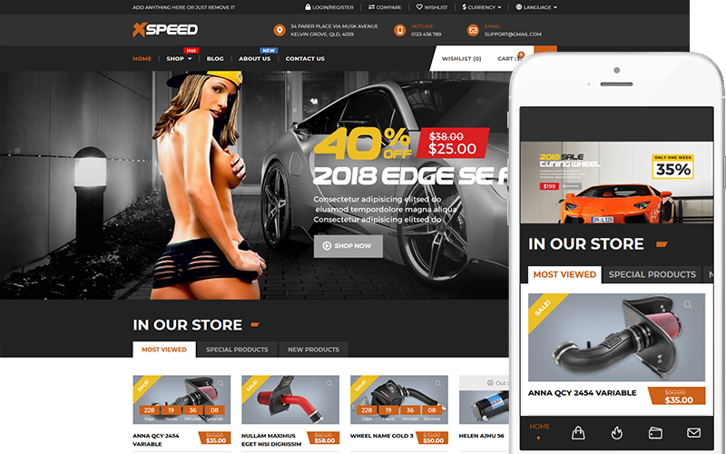 Xspeed - Tema WooCommerce para repuestos y accesorios para automóviles
