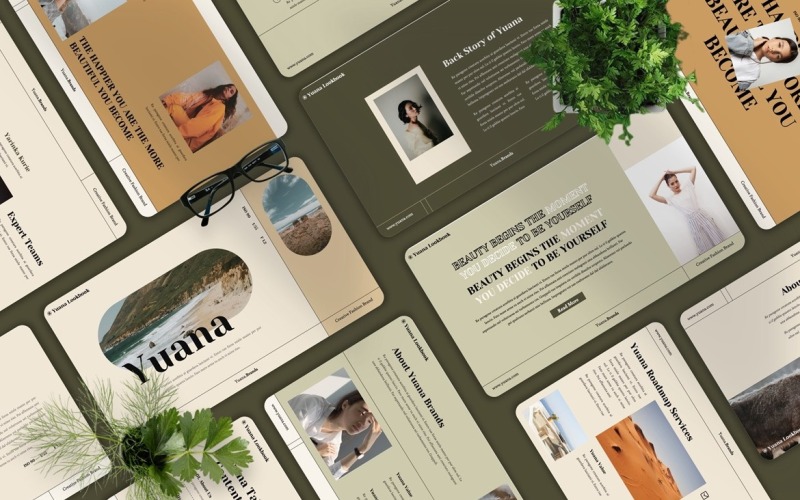 Yuana - Mode Creatieve Googleslide-sjabloon