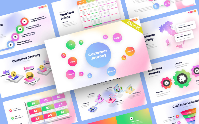 Gradient Customer Journey Google Slides Template