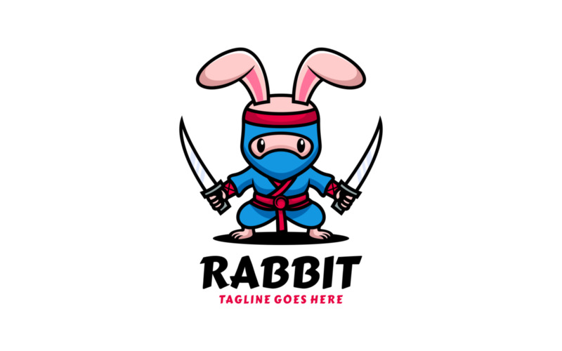 Kanin maskot tecknad logotyp