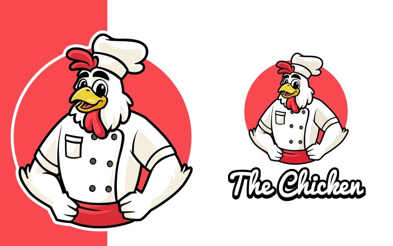 Kreslený kuřecí maskot Logo šablona