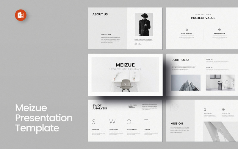 Modello di presentazione PowerPoint semplice Meizue