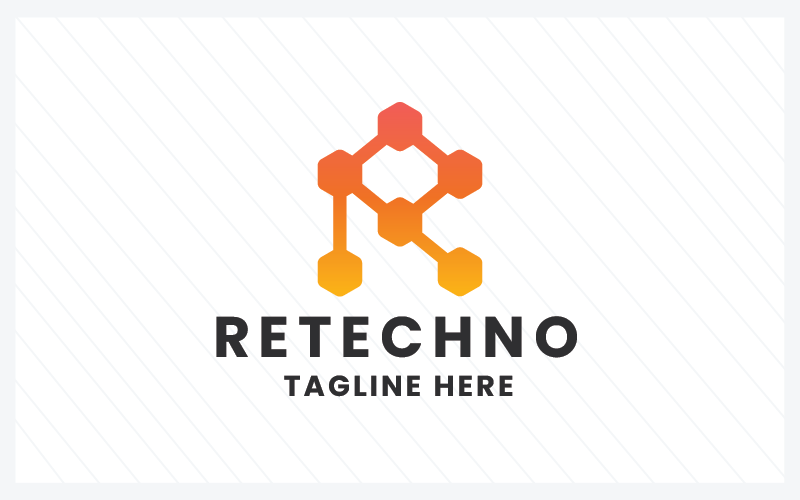 Šablona loga Retechno Letter R Pro