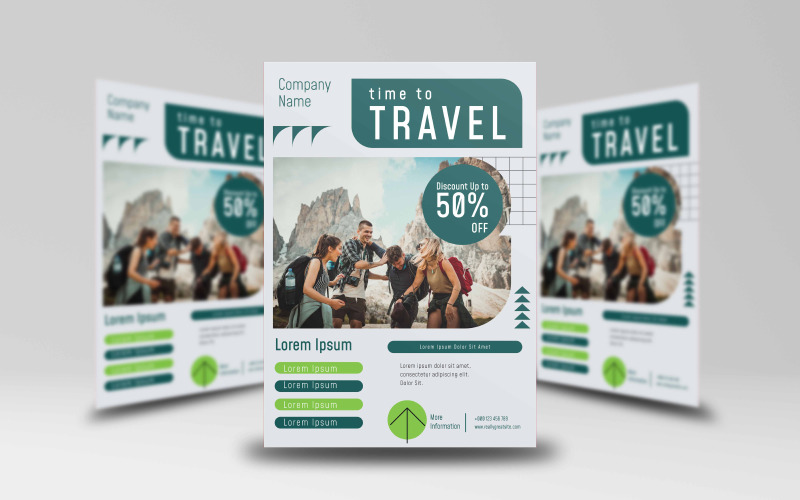 Vocation Time To Travel Flyer Template - TemplateMonster