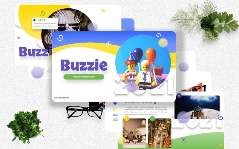 Buzzie - Kids World Шаблон Powerpoint