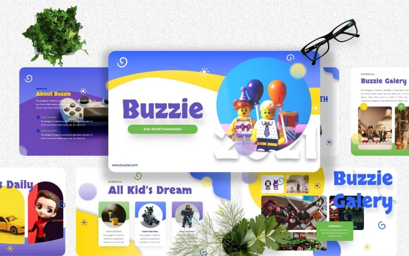 Buzzie — szablon Googleslide Kids World