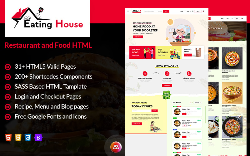 Eating House - Plantilla HTML de restaurante y comida