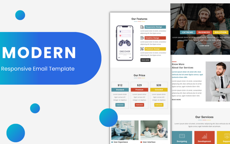 Modern – többcélú reszponzív e-mail sablon