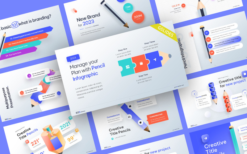 Pencil Infographic Google Slides Template TemplateMonster Pencil Infographic Google Slides Template TemplateMonster