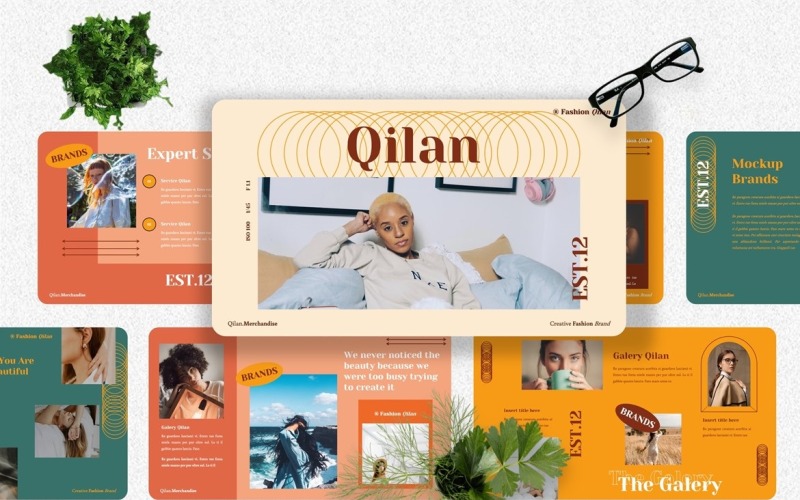 Qilan - modelo de powerpoint criativo de moda