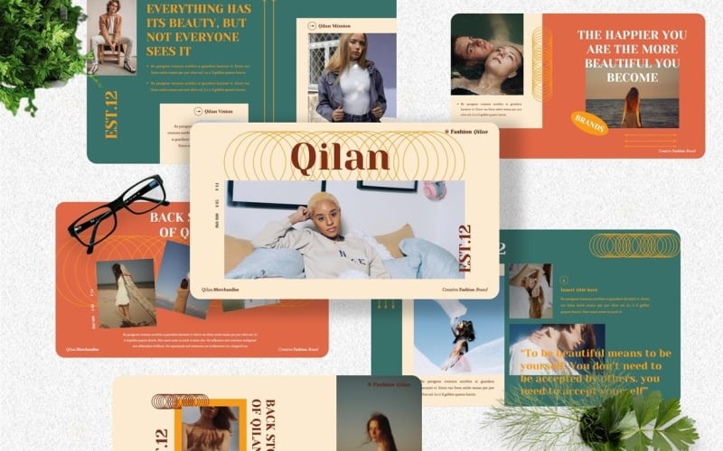 Qilan — szablon kreatywnej prezentacji mody
