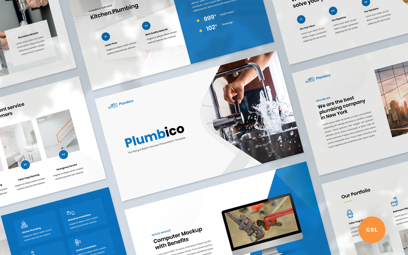 Plumbico - Plumbing Presentation Google Slides Template