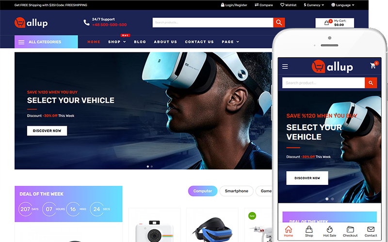 Allup - Thème de magasin d'électronique Thème WooCommerce