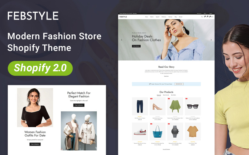 FEBSTYLE - Negozio di moda multiuso Shopify 2.0 Tema reattivo