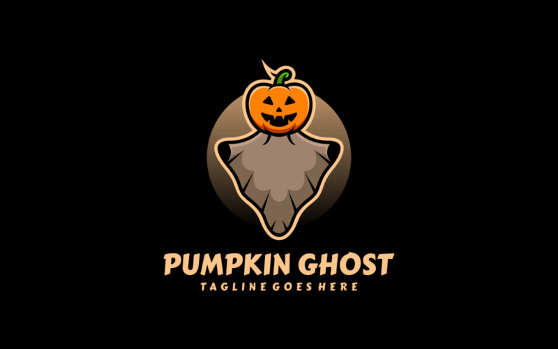 Logo del fumetto della mascotte del fantasma della zucca