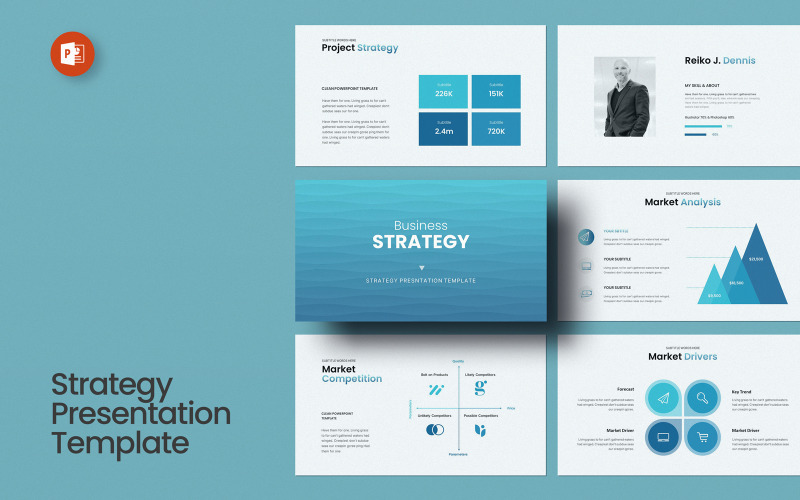 Макет бизнес-стратегии Шаблон презентации PowerPoint