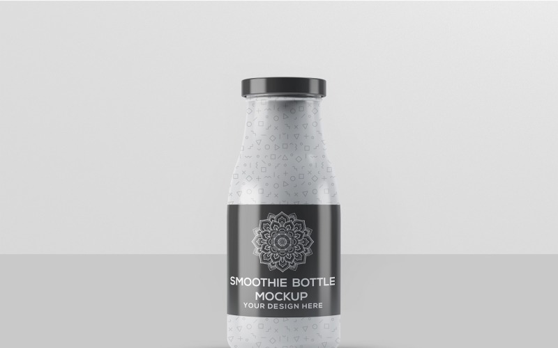 Maquette de bouteille en verre de smoothie - TemplateMonster