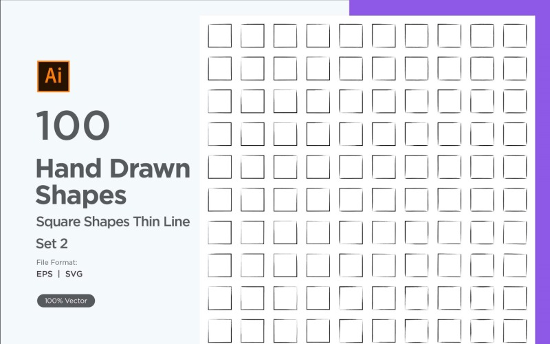 Square Shape Thin Line 100_Set V 2