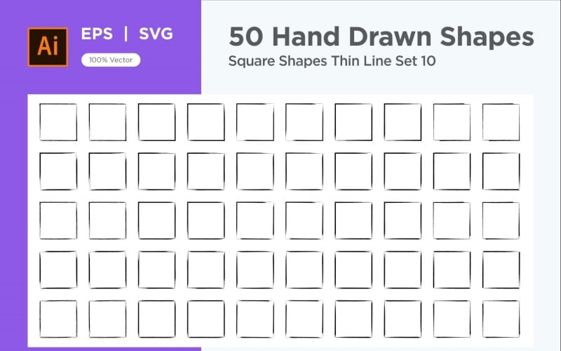 Square Shape Thin Line 50_Set V 10