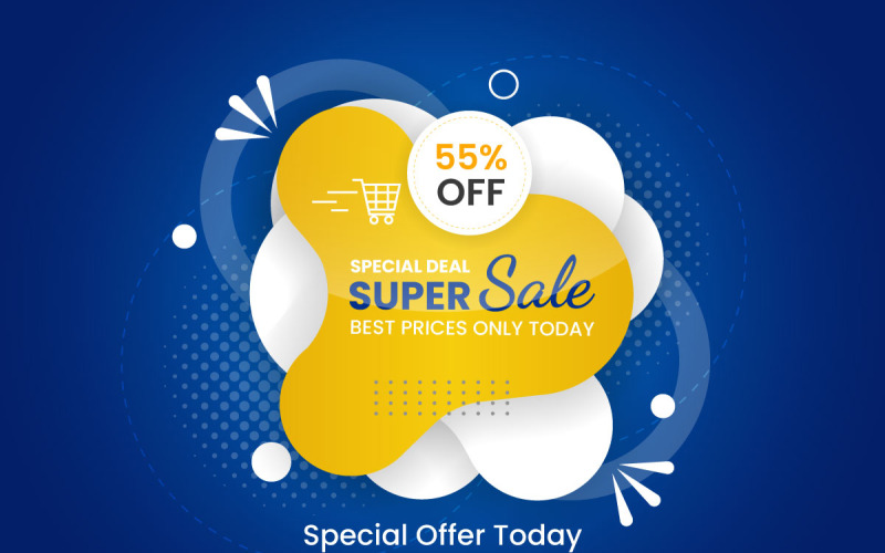 Gradient blue colored sale banner and Sale banner discount promotion blue background