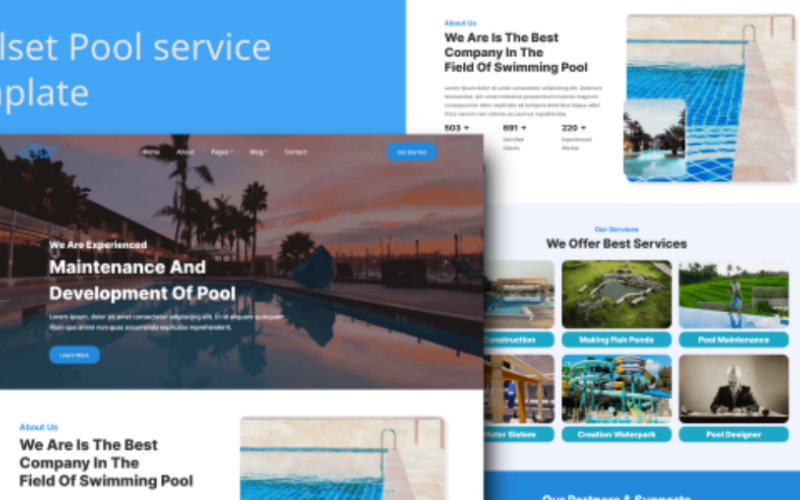 Poolset - Poolrengöring & renovering HTML-mall