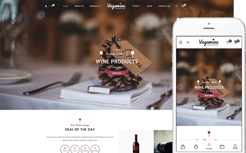 Vegawine – bor, borászat és szőlőskert téma WooCommerce téma