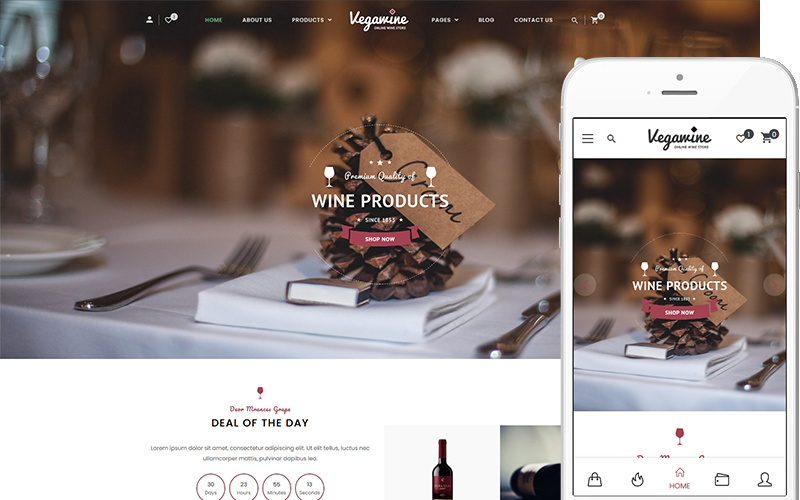Vegawine - Şarap, Şaraphane ve Bağ Teması WooCommerce Teması