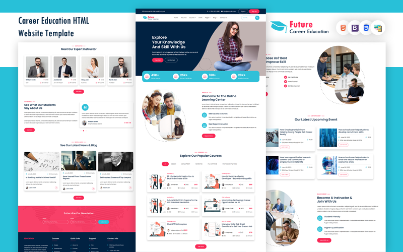Framtida karriärutbildning - Webbplatsresponsiv HTML-mall