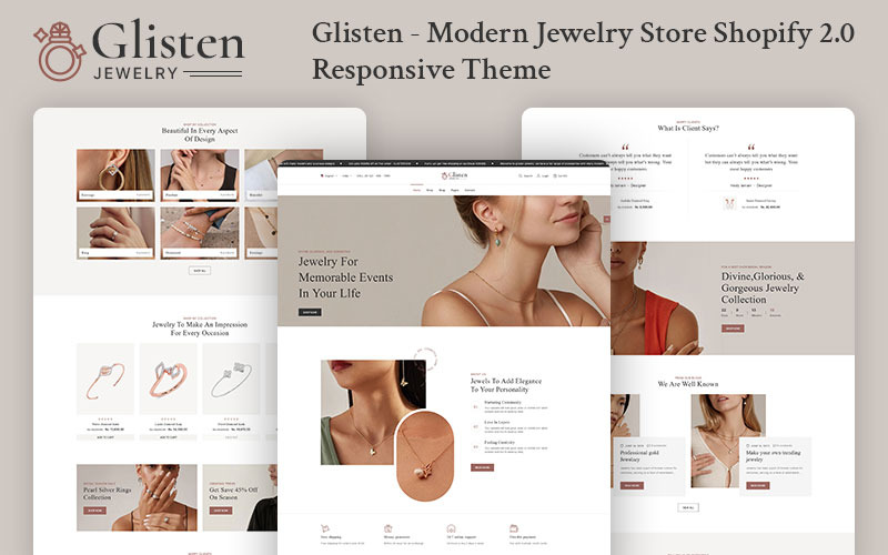 Glisten — responsywny motyw Modern Jewelry Store Shopify 2.0