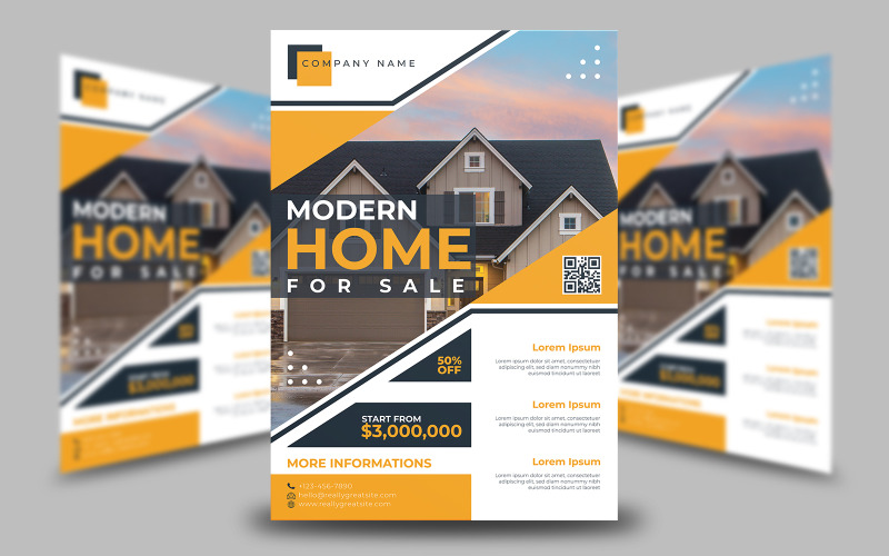 Flyer-Vorlage für moderne Immobilien zum Verkauf
