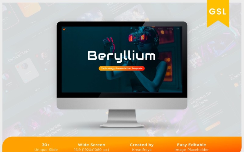 Béryllium - Modèle de diapositives Google du métaverse NFT