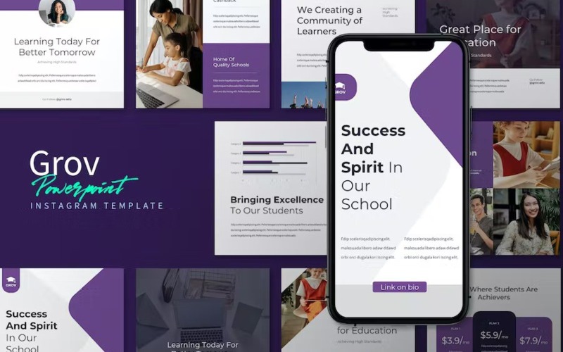 Grov - Modelo de Instagram de Tema Educacional