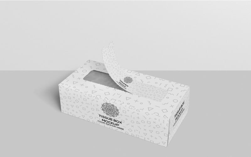 Boîte à mouchoirs - Maquette de boîte en papier de soie
