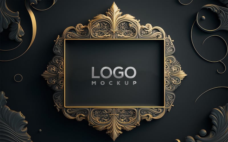 Макет логотипа Sing | Черный и золотой роскошный макет фона