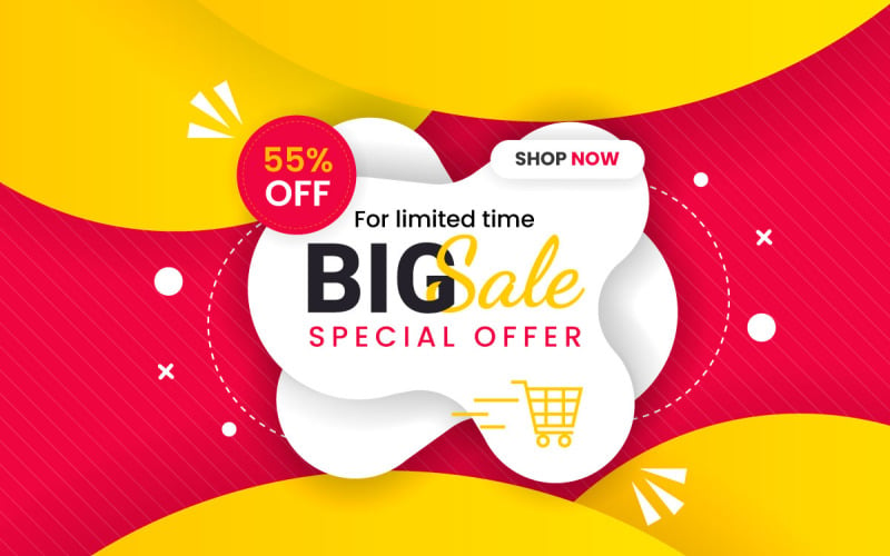 Vector sale  banner set promotion with color background and  offer banner template