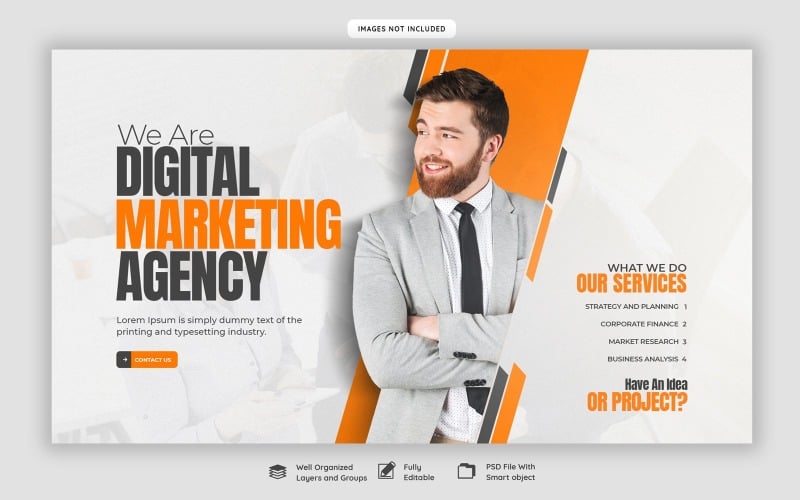 Diseño de plantilla de póster de redes sociales de agencia de marketing digital