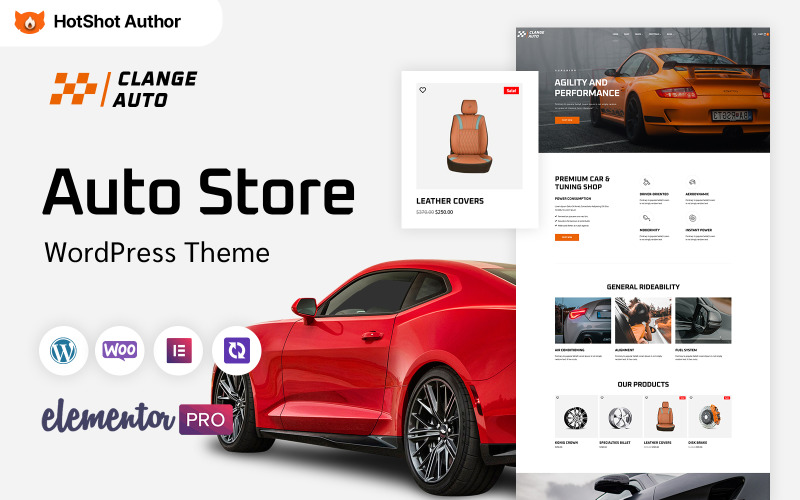 Clange Auto - Thème WordPress Elementor pour pièces automobiles