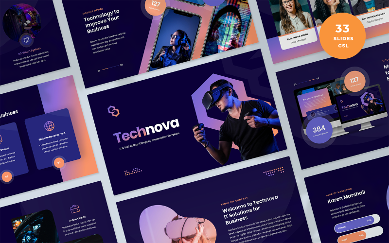 Technova - Plantilla de diapositivas de Google de empresa de TI y tecnología