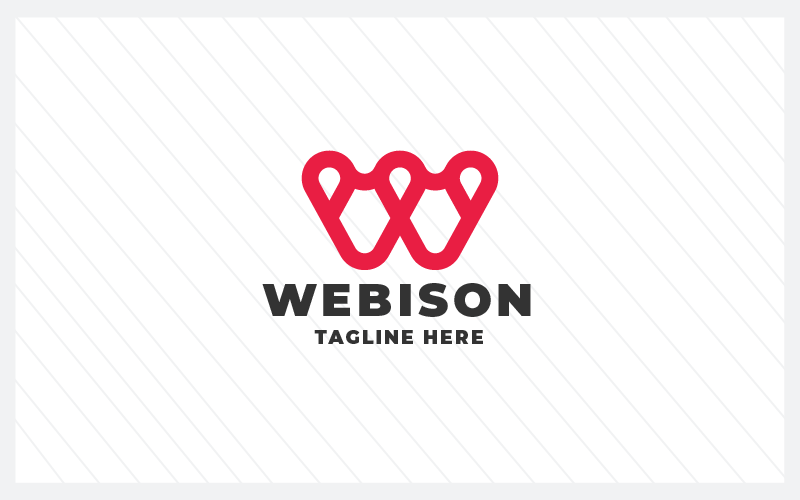 Modelo de logotipo Webison Letter W Pro
